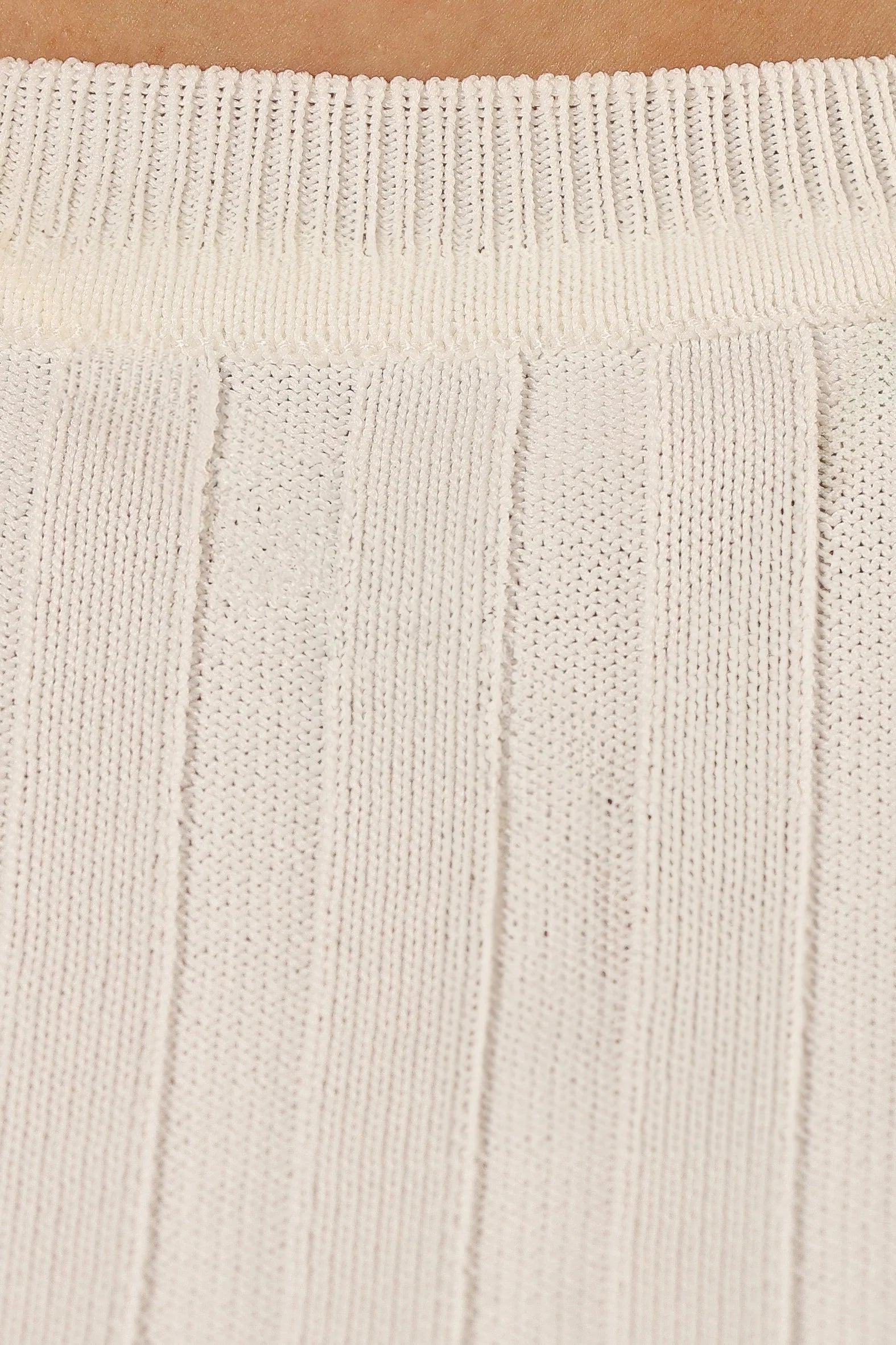 Aneesa Wide Rib Knit Top White