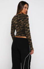Dont Rein Me In Long Sleeve Baby Tee Camo