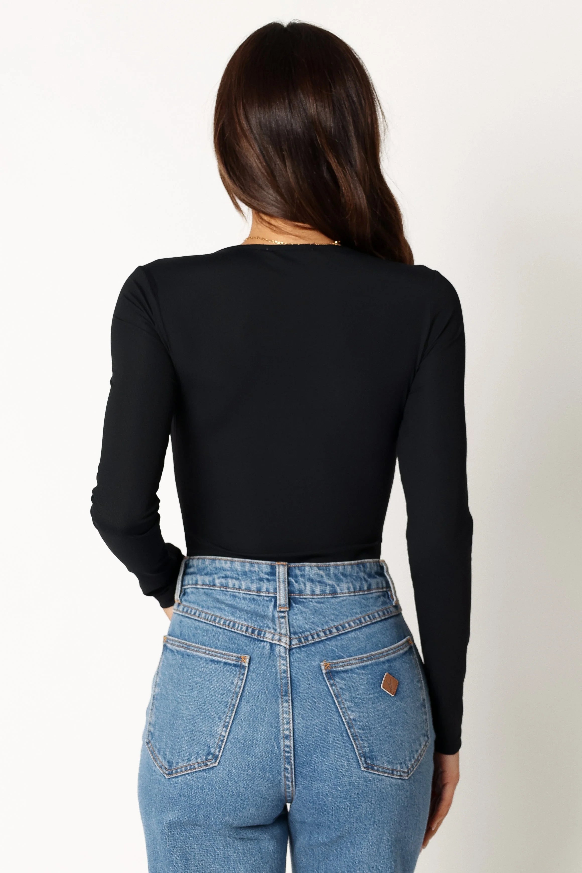 Pia Long Sleeve Bodysuit Black