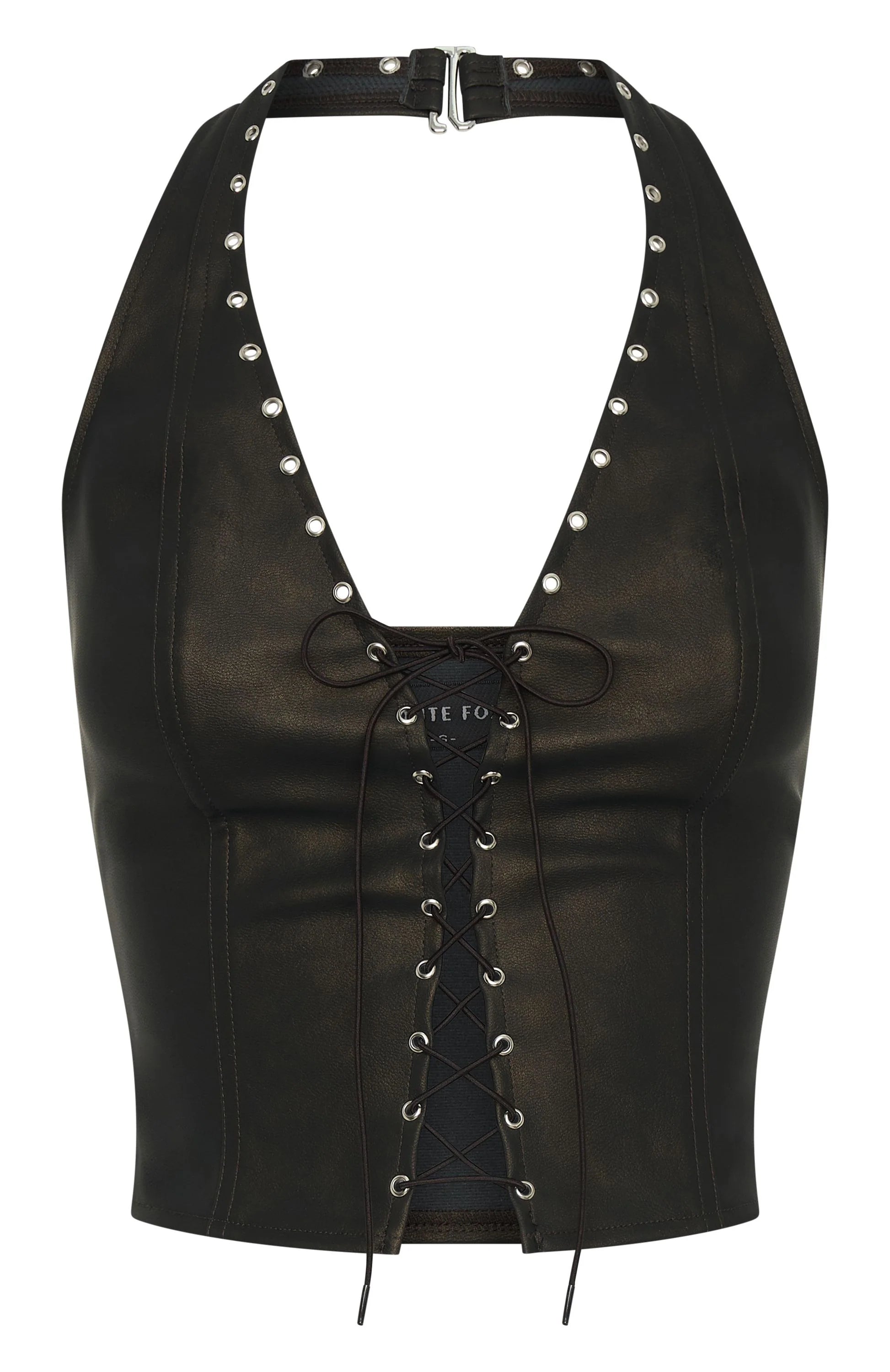 Falling Star PU Bustier Chocolate