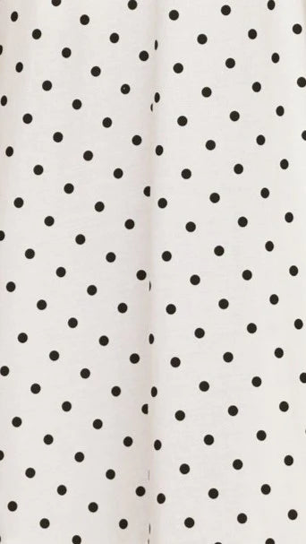 Fiana Top White Black Polka Dot