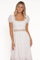 Melania Midi Dress White
