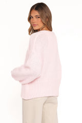 Selina Wide Sleeve Cardigan Pale Pink