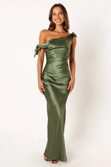 Selma Off Shoulder Maxi Dress Olive