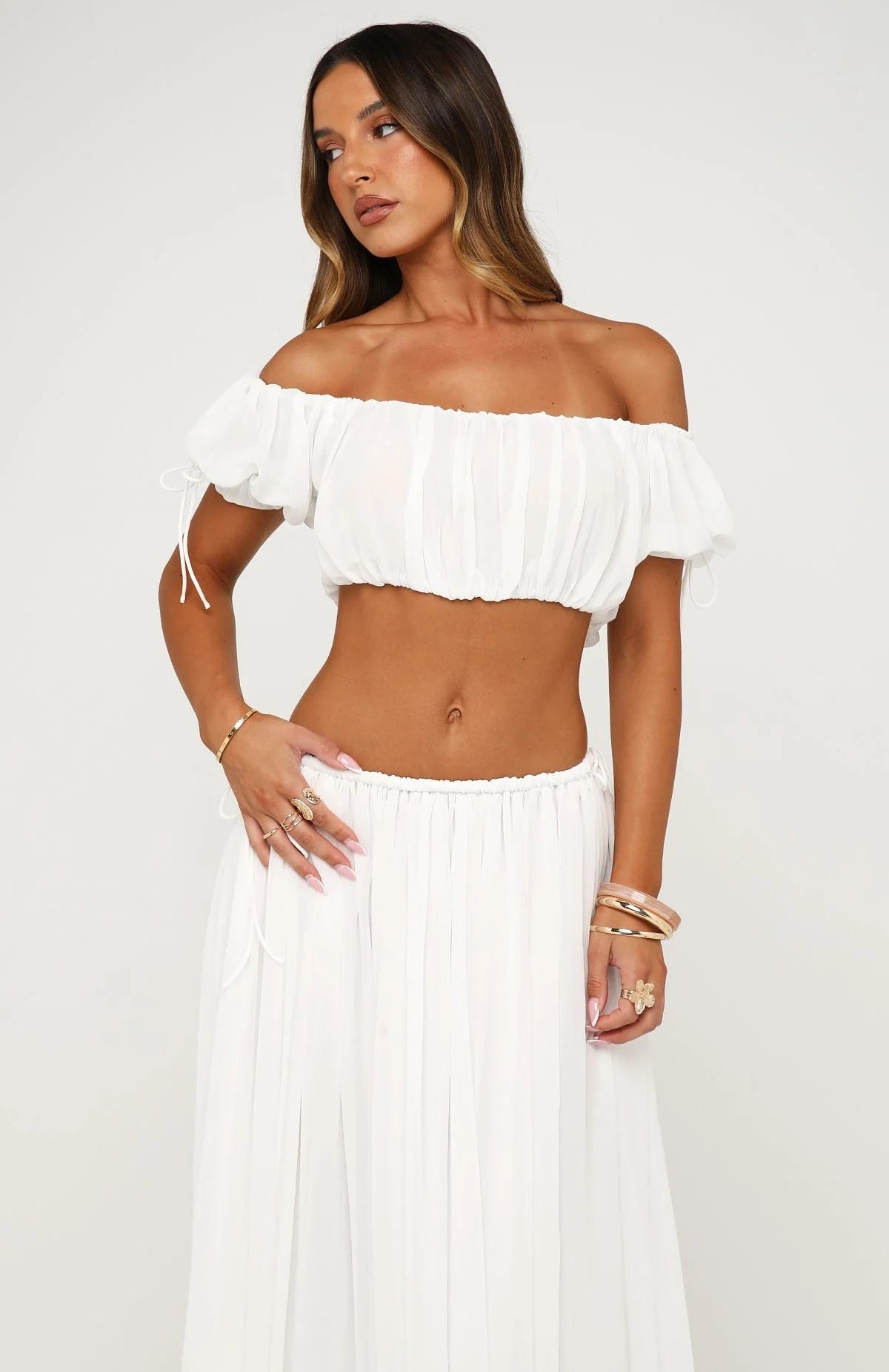 Flounce Flirt Top White