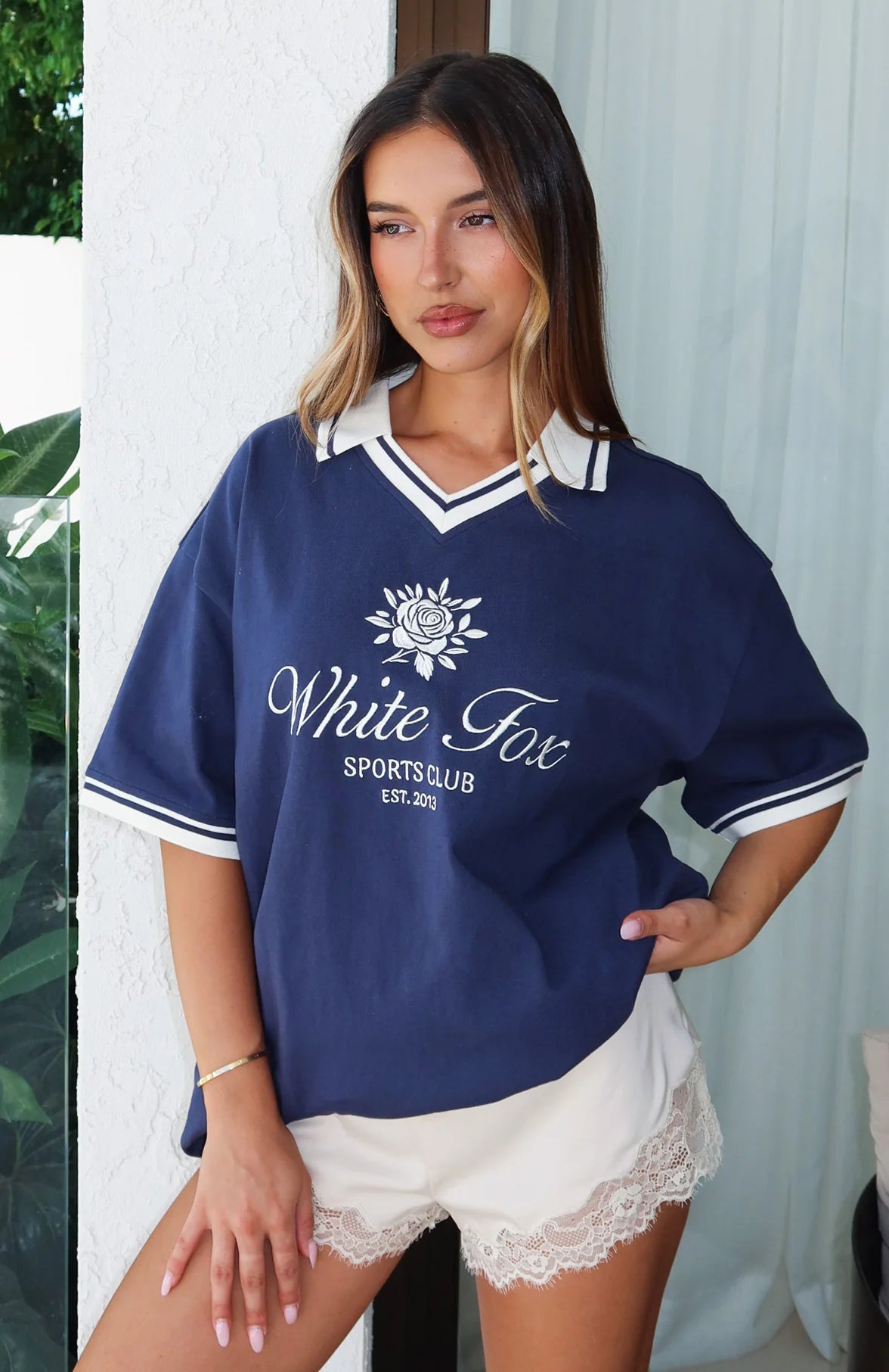 Along The Way Oversized Jersey Navy
