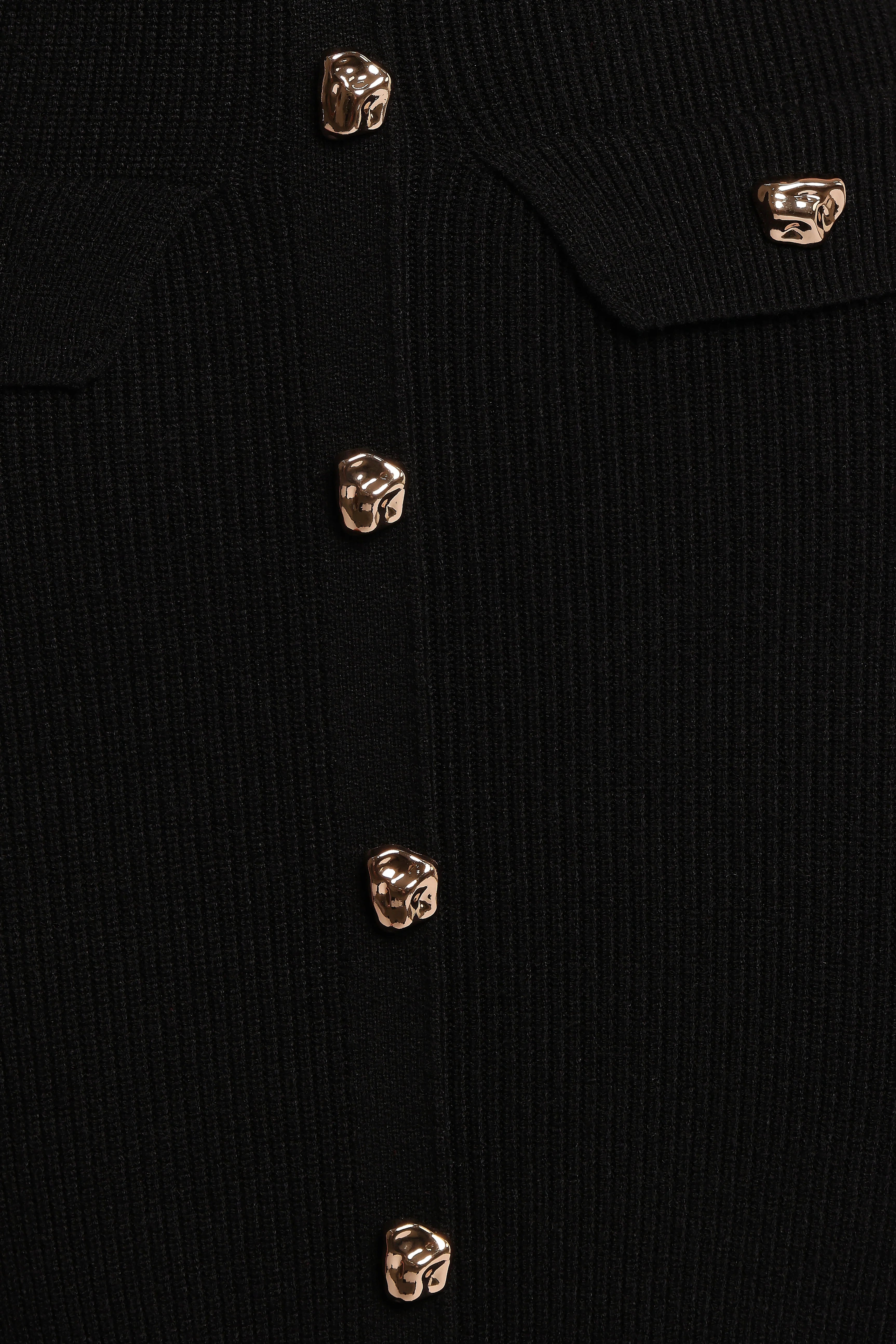 Aspen Button Up Knit Dress Black