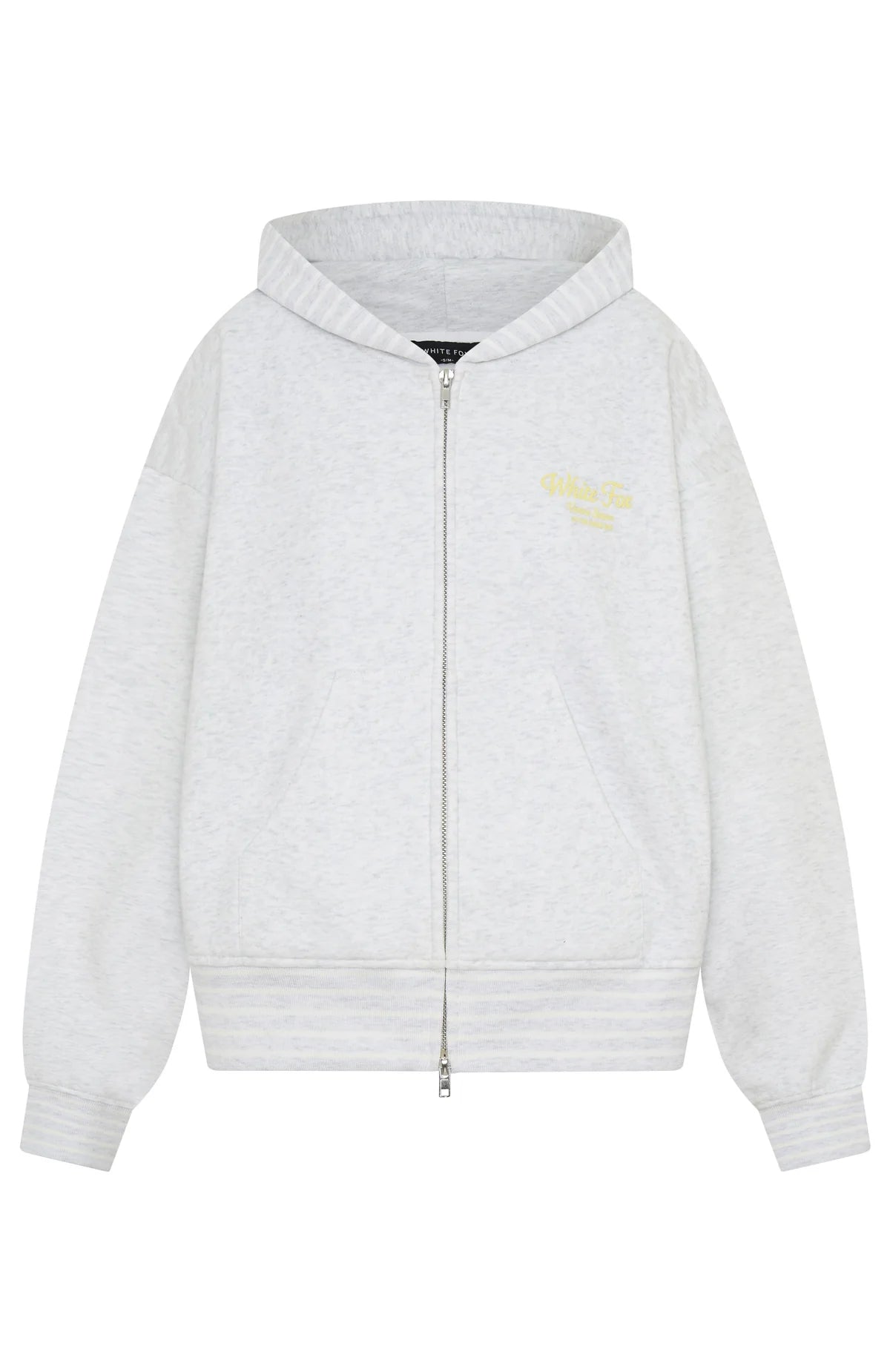 Verano Sixteen Fiorella Boxy Zip Front Hoodie Grey Marle