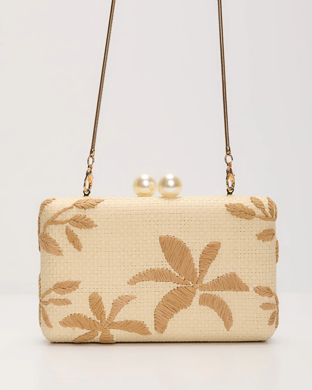 Voyage On Woven Straw Clutch
