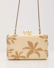 Voyage On Woven Straw Clutch