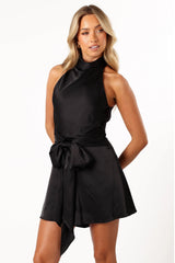 Odilia Tie Waist Romper Black