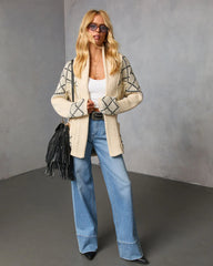 Cloudberry Fringe Waist Tie Sweater