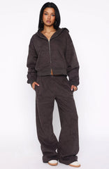 Hiding Away Wide Leg Sweatpants Dark Camo