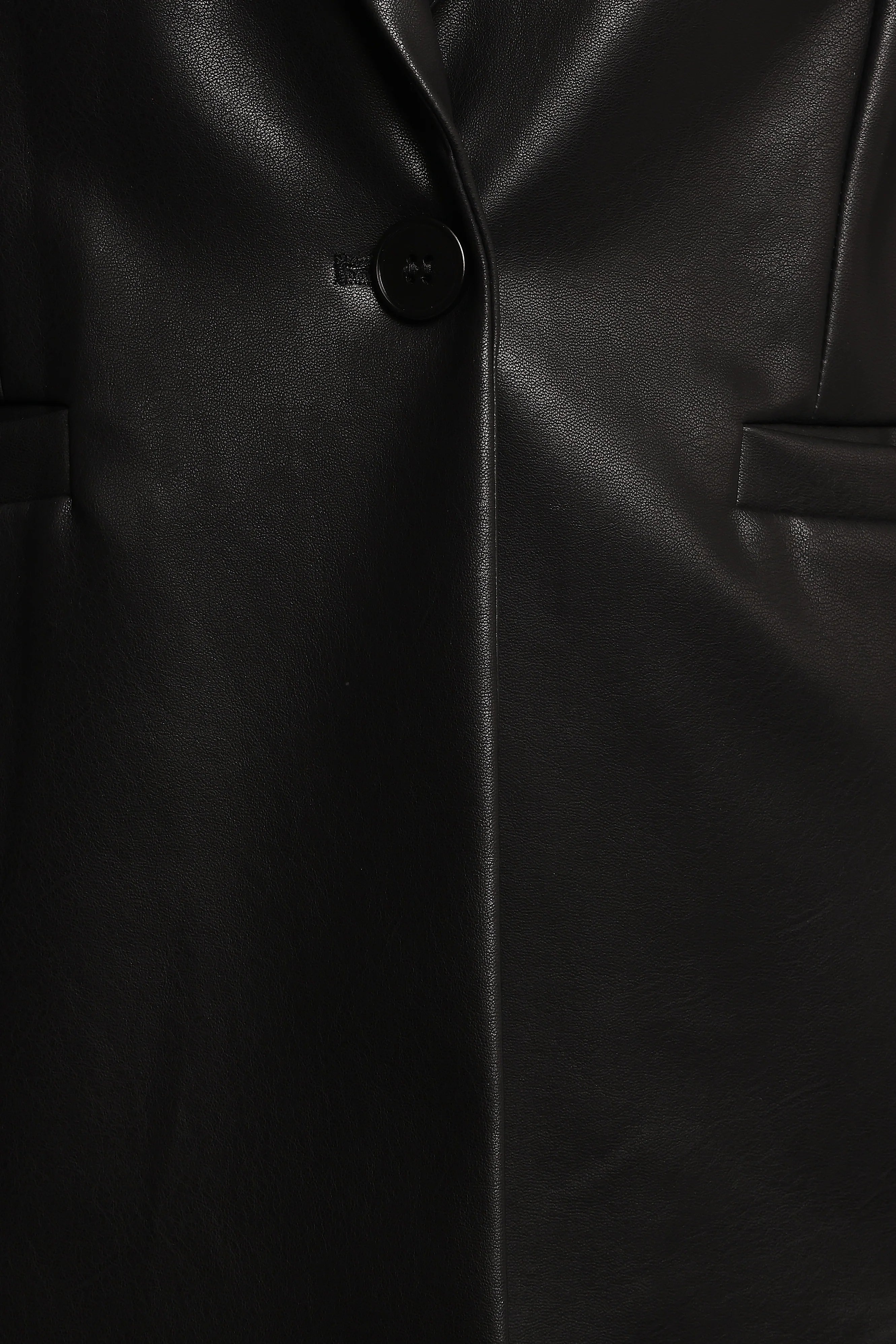 Jamie Faux Leather Blazer Black