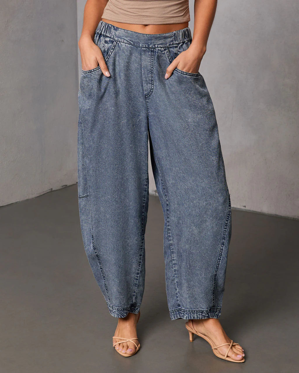 Racquel Chambray Barrel Pants