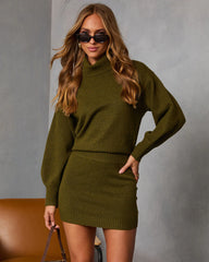 Sweater Weathered Knit Mini Skirt