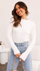 Imogen Long Sleeve Knit Crop White