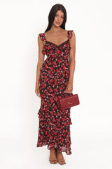 Virginia Maxi Dress Brown Floral