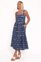 Yolande Midi Dress Blue Floral