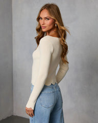 Between Moments Scallop Trim Top