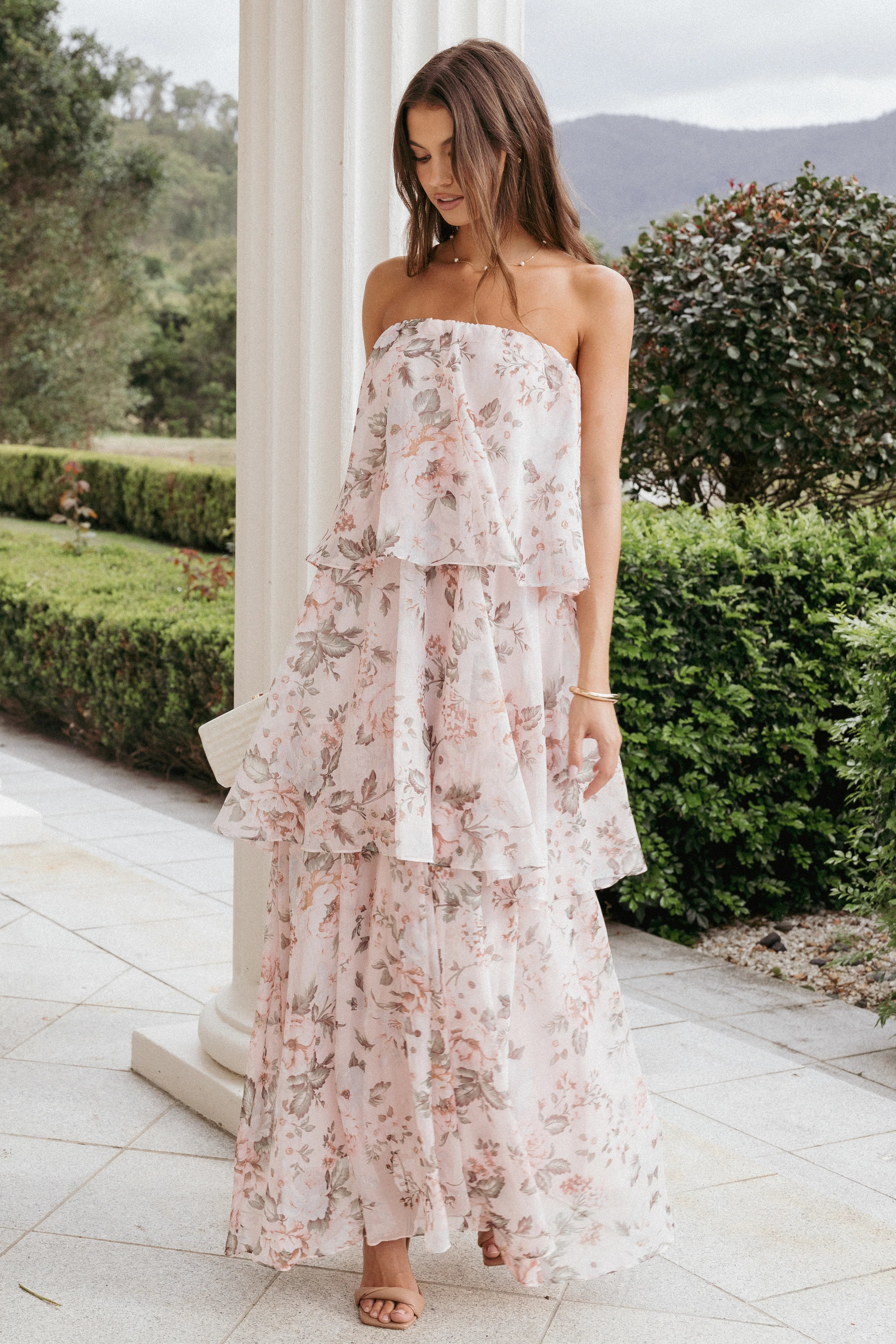 Bloom Strapless Maxi Dress Floral
