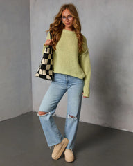 Snoozy Sundays Contrast Knit Trim Sweater