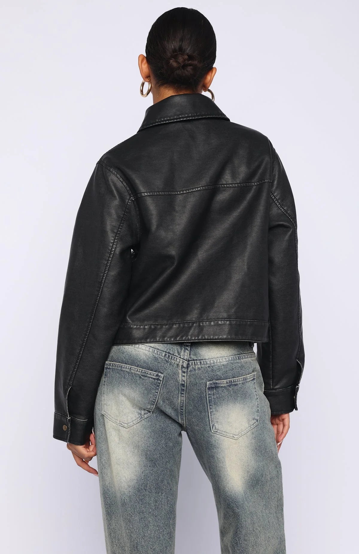 I Know Love PU Jacket Black