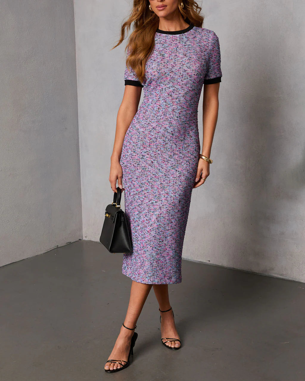 Gentle Glow Bodycon Knit Midi Dress