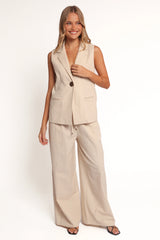 Trula Wide Leg Pant Oatmeal