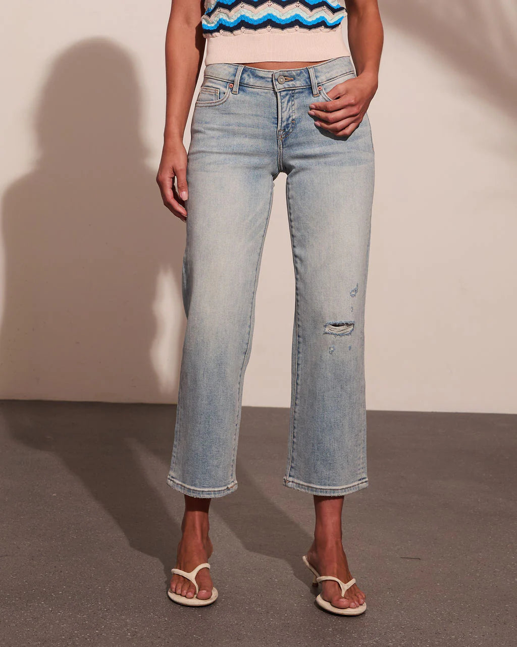 Nyelle Super Stretch Mid Rise Straight Leg Jeans