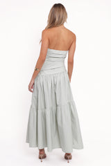 Blanche Strapless Maxi Dress Mint