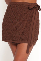 Palma Knit Mini Skirt Chocolate