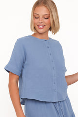 Sophia Skirt Set Denim Blue