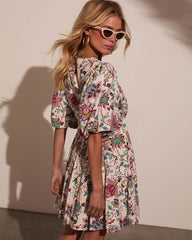 Spring Showers Abstract Babydoll Mini Dress