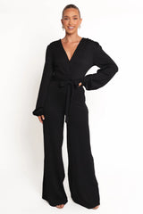 Yelena Long Sleeve Jumpsuit Black