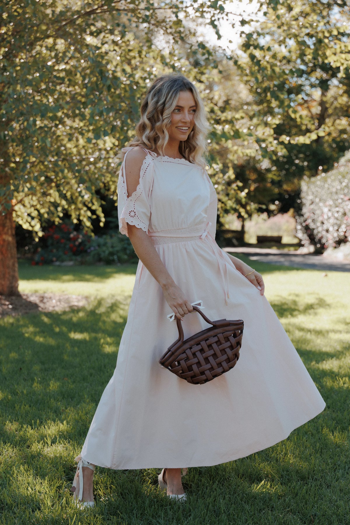 Nellie Midi Dress Petal Pink