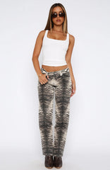 Valerie Low Rise Straight Leg Jeans Tiger Mirage