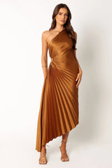 Kleo One Shoulder Maxi Dress Golden Ochre