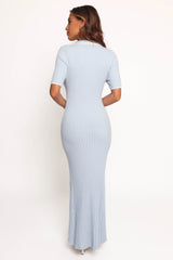 Crawford Short Sleeve Knit Dress Pale Blue