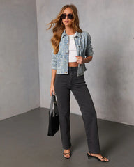 Abegail Printed Denim Jacket