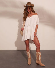 Adelah Tiered Shift Mini Dress