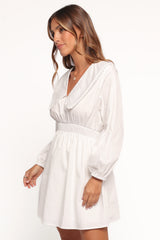 Nerida Long Sleeve Mini Dress White