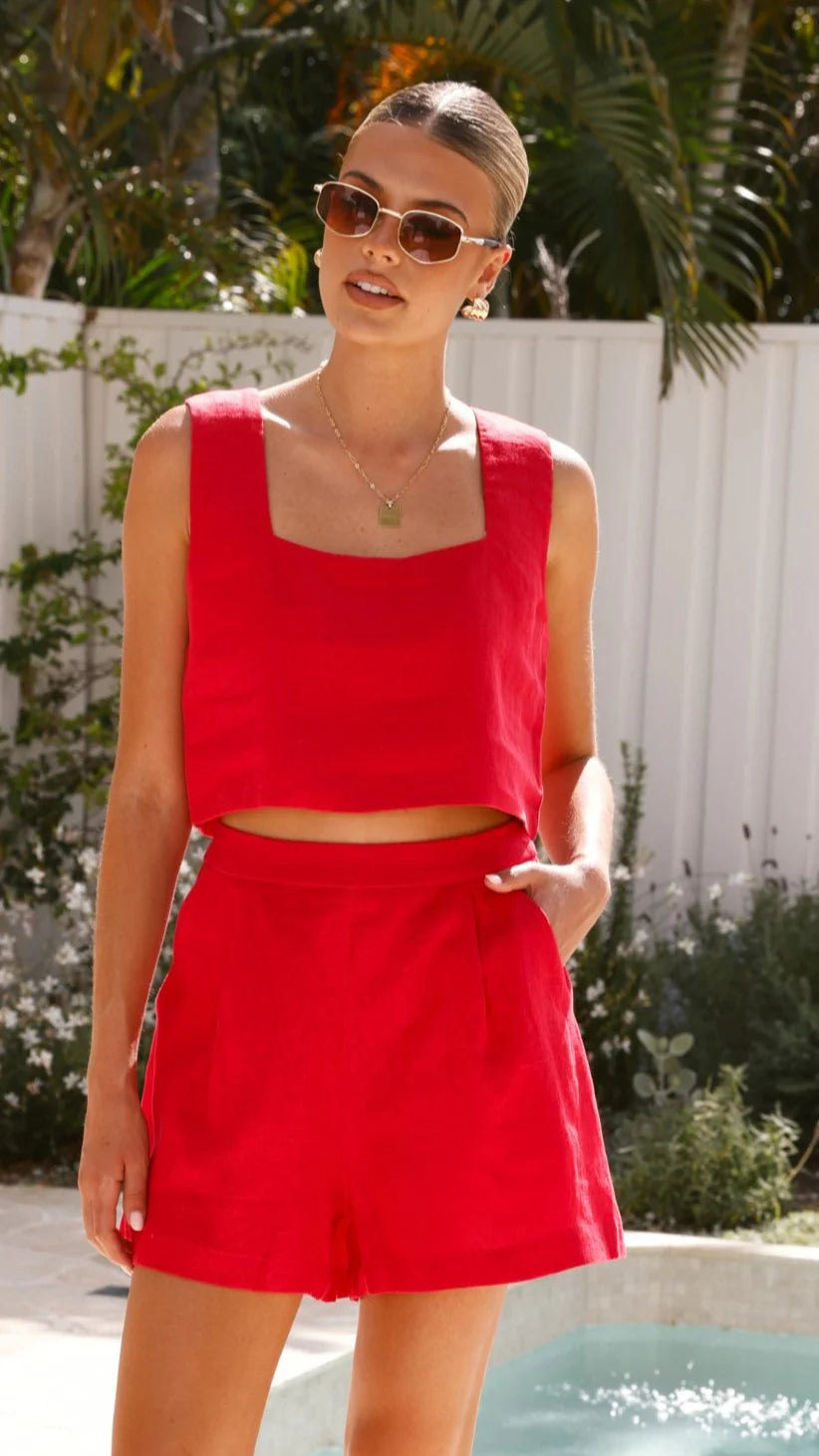 Tillie Crop Top Ruby Red