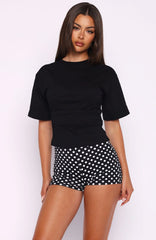 Destination Unknown Cinched Waist Boxy Tee Black