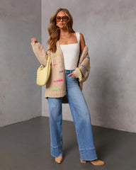 Lima Multi Color Stitch Knit Cardigan