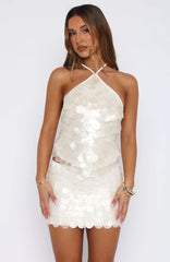 Forgiven Aura Shell Mini Skirt White