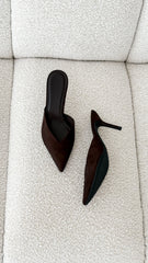 Karey Heel Dark Cacao Suede