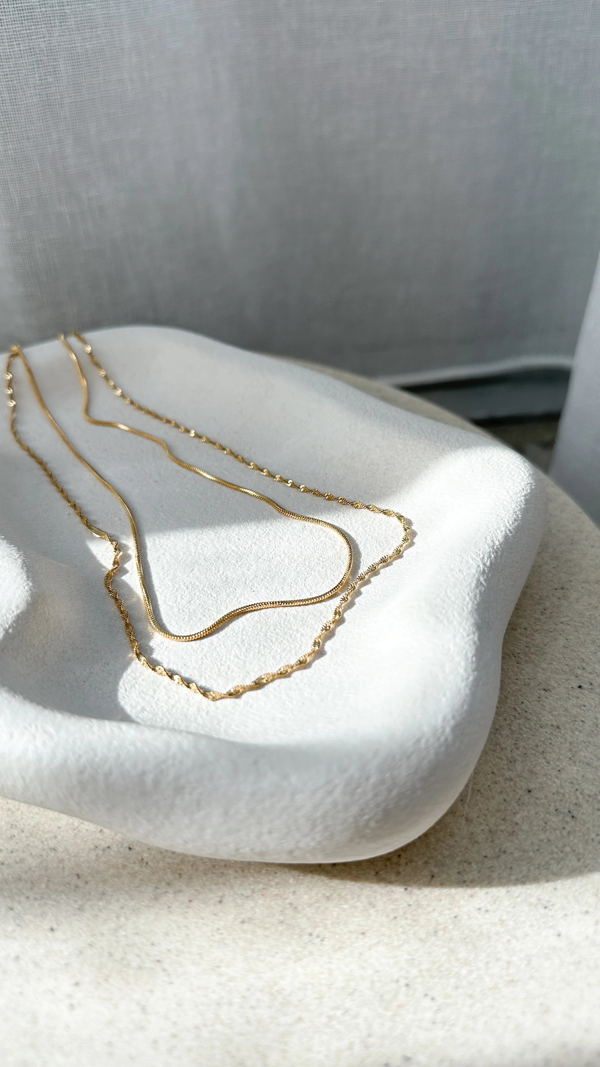 Sarah Twist Necklace Set Gold