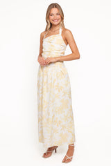 Jemma Halter Maxi Dress Yellow Floral