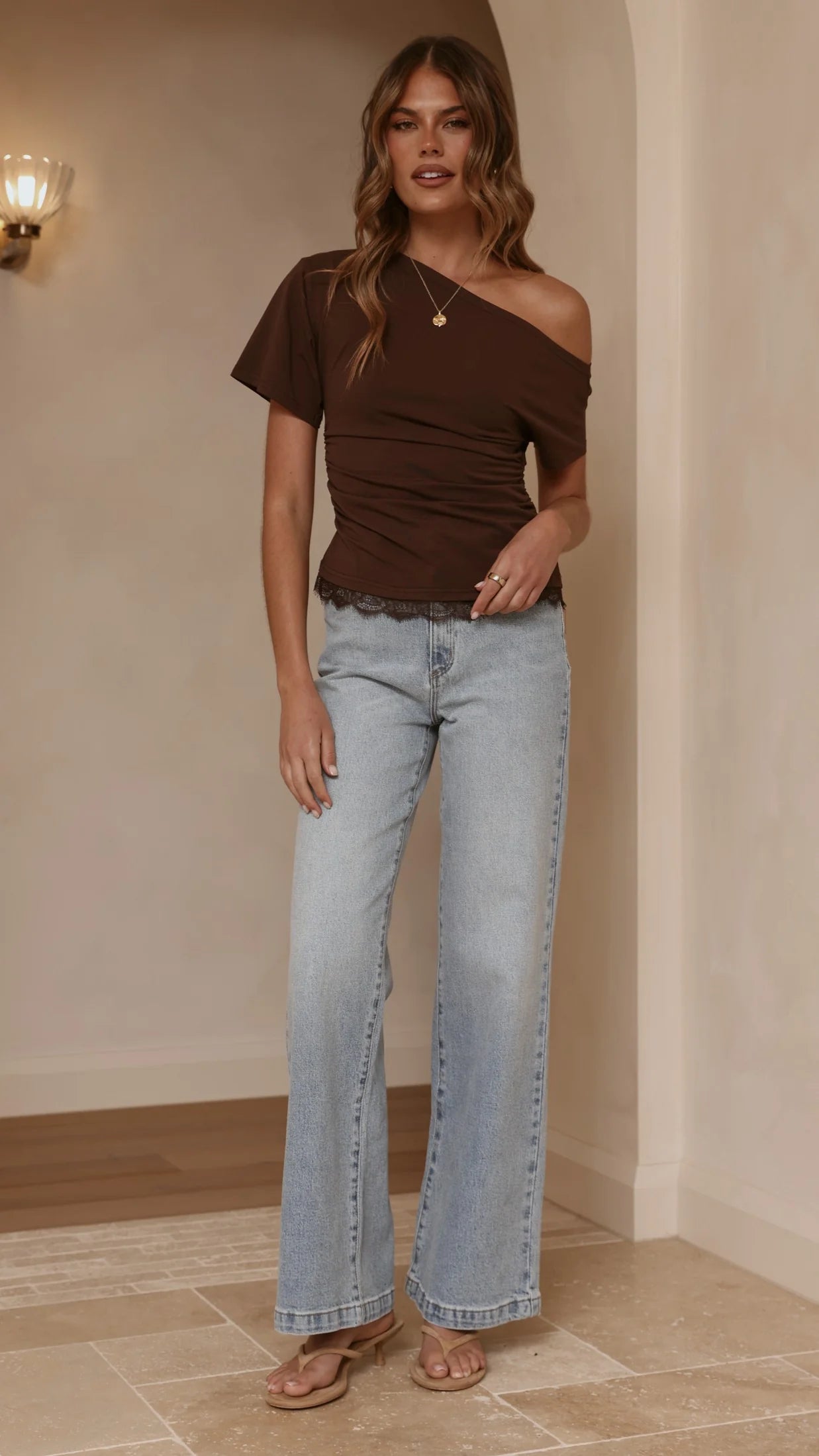 Tallie Lace Top Chocolate